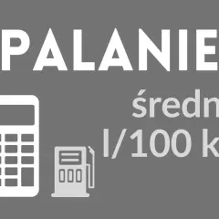 Grafika z kalkulatorem i dystrybutorem paliwa ilustruje, jak obliczyć spalanie paliwa w samochodzie.