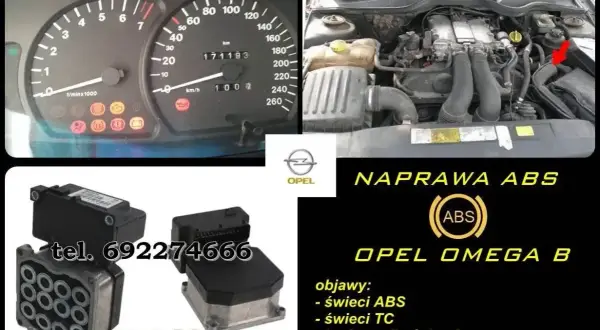 Opel Omega B: kontrolka DTC U0415, ABS, TC, problem z prędkościomierzem. Naprawa modułu ABS, tel. 692274666.